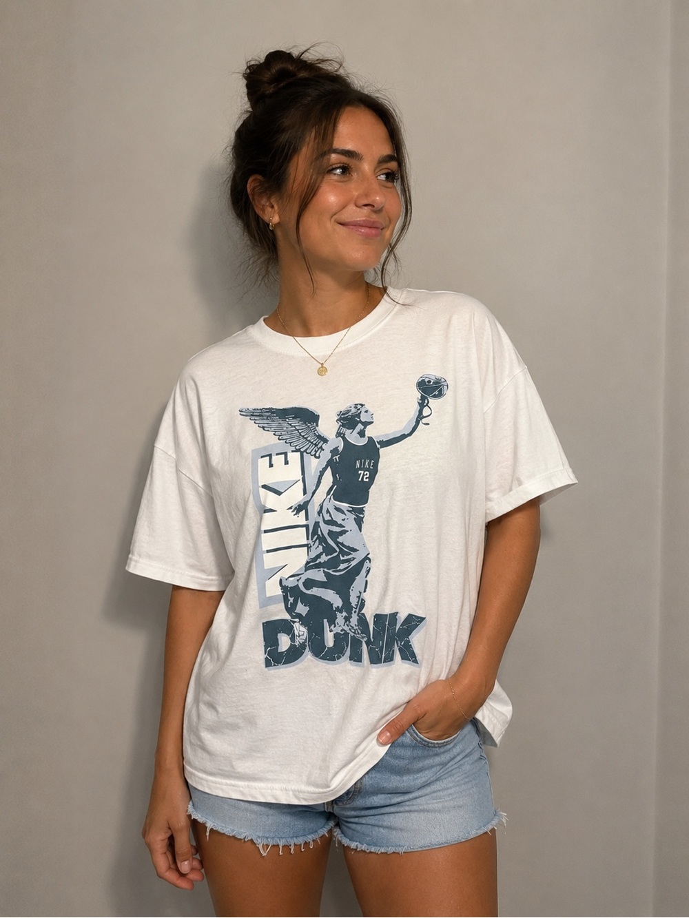Women's Cotton Short-Sleeve Cropped Basketball T-Shirt